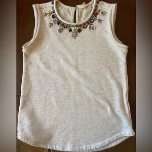 Freeway Sleeveless Embellished Neck Top/ Size Small